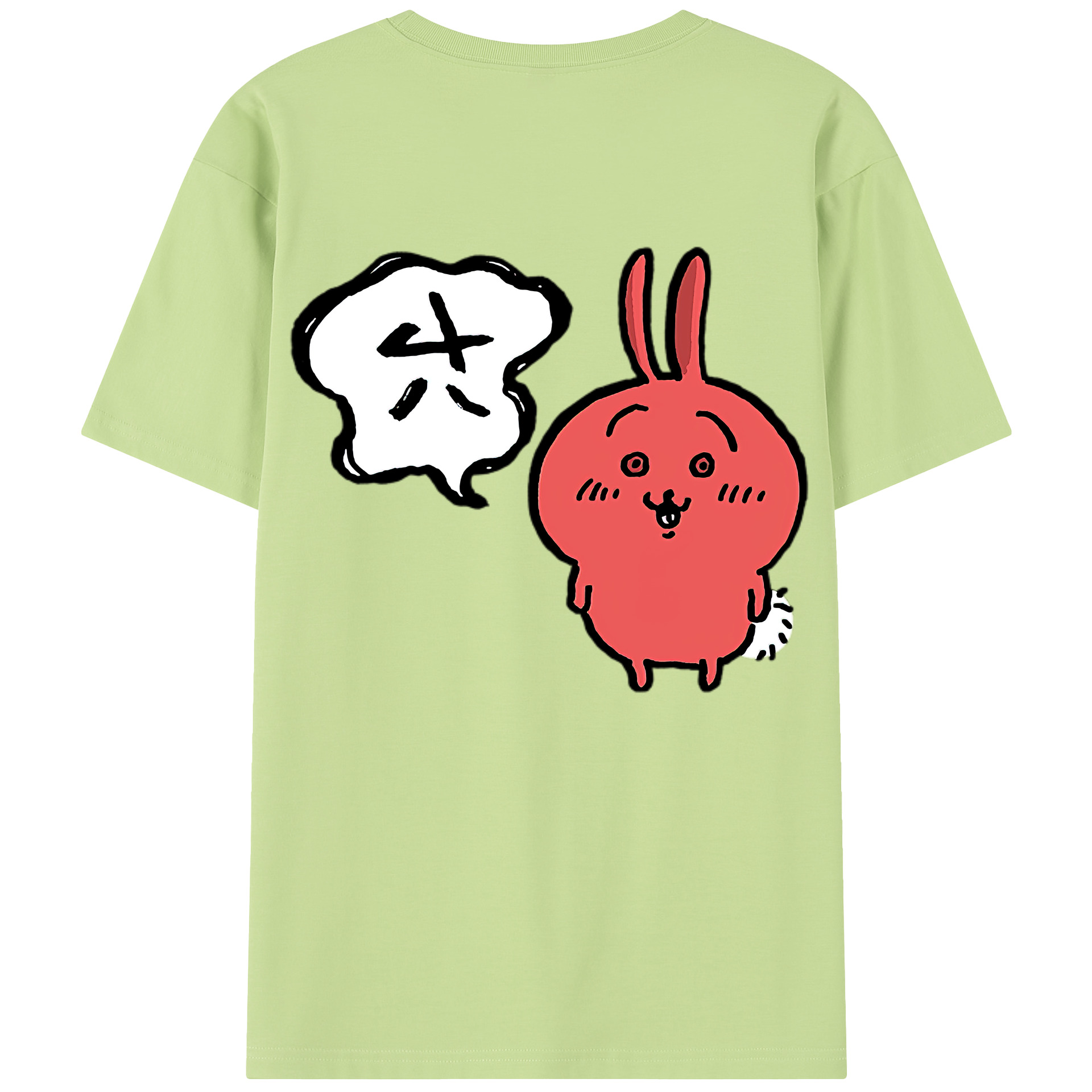 （画像用） ちいかわ ハチワレ Chii-kawa hachiware 綿100％半袖Tシャツ（背面プリント）